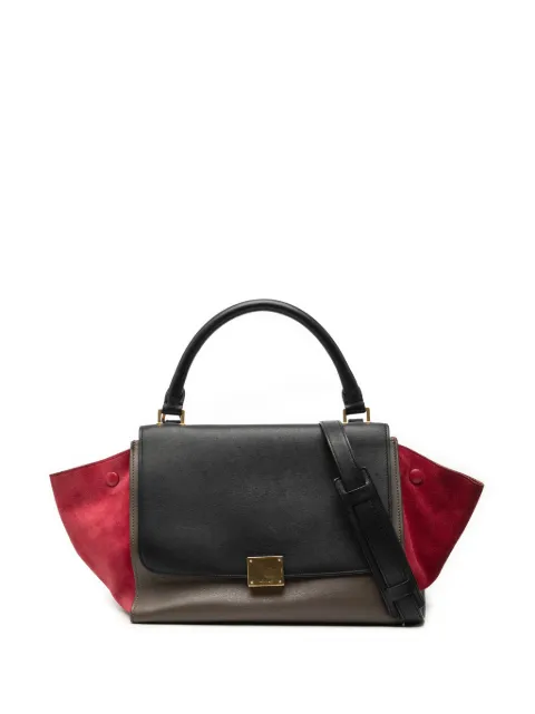 Celine Pre-Owned 2014 Small Tricolor Leather Trapeze satchel Brown TILHRKLXCFOCZTK6