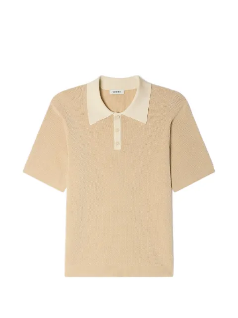 SANDRO two-tone polo shirt Neutrals SHPTR00542