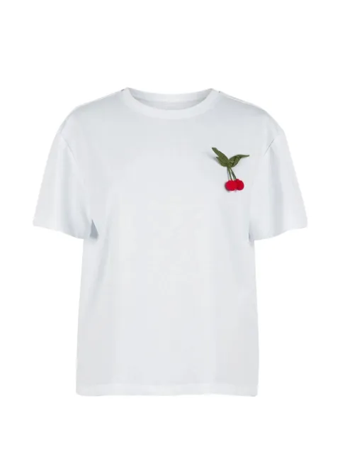 TWINSET regular T-shirt with crochet brooch White 261TT2271