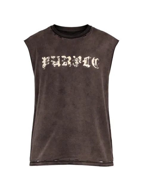 Purple Brand Gothic logo-print tank Brown P103TBSP226