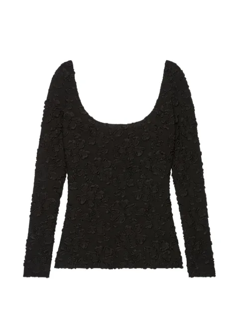 Givenchy scoop-neck long-sleeves T-shirt Black BW70ES15RD