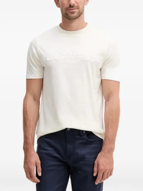 Karl Lagerfeld logo-embroidered t-shirt Neutrals 755037554227