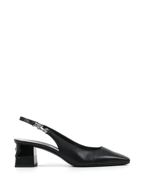Karl Lagerfeld logo-detail slingback pumps Black KL35406