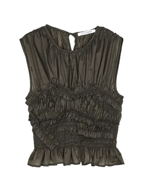 Cecilie Bahnsen CBuphi ruffled ripstop top Green CBUPHITOPSHEERRIPSTOPOLIVE