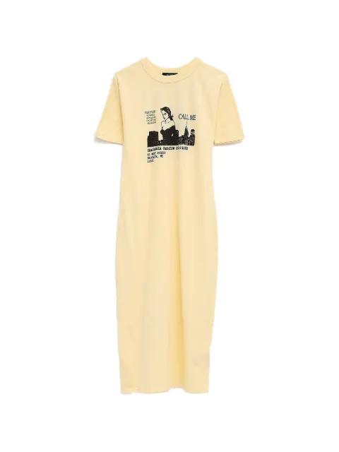 Willy Chavarria graphic-print dress Yellow WCJSY0279