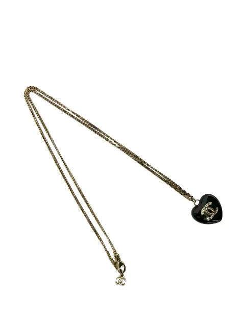 CHANEL Pre-Owned 2026 Gold Plated Resin Crystal CC Pendant Necklace costume necklace Black 5J0FL4XWM17N817W