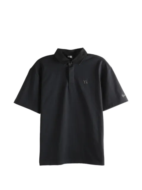 Y's x New Era embroidered logo polo shirt Black YQT29951