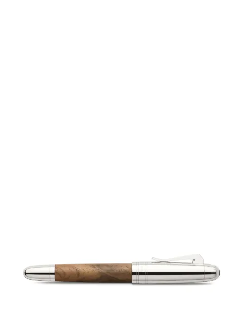 Graf von Faber-Castell wood-detail fountain pen Silver 156382