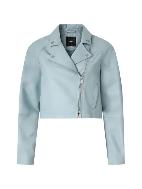 PINKO zip leather jacket Blue 106229A31Y