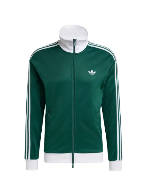 adidas striped-sleeve zip-up sweatshirt Green KE1666