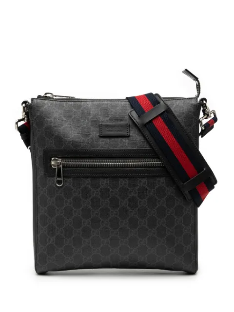 Gucci Pre-Owned 2016-2025 Medium GG Supreme Web Messenger Bag crossbody bag Black T72W63QF1AYN4Z23