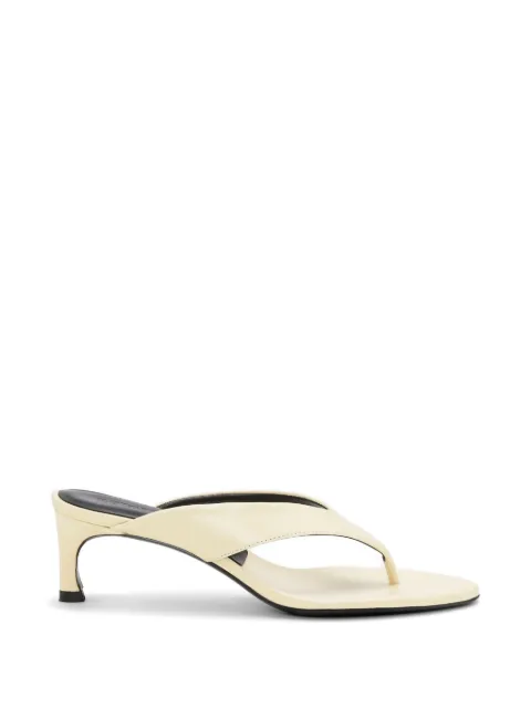 ROTATE BIRGER CHRISTENSEN kitten heel leather mules yellow Neutrals 1160991366