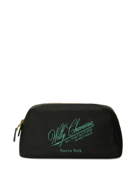 Willy Chavarria zip-fastening wash bag Green WCASC0074