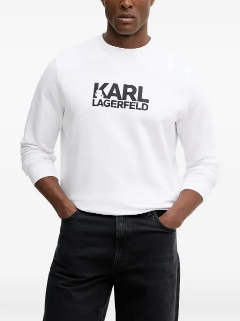 Karl Lagerfeld logo-print crew-neck sweater White 705780561917