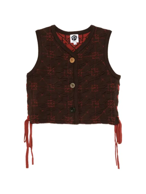 YANYAN KNITS June Cropped Waistcoat Brown YYW260141