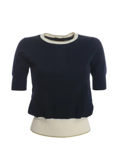 Luisa Spagnoli Vintage short-sleeved crew-neck sweater Blue WCV2211042211