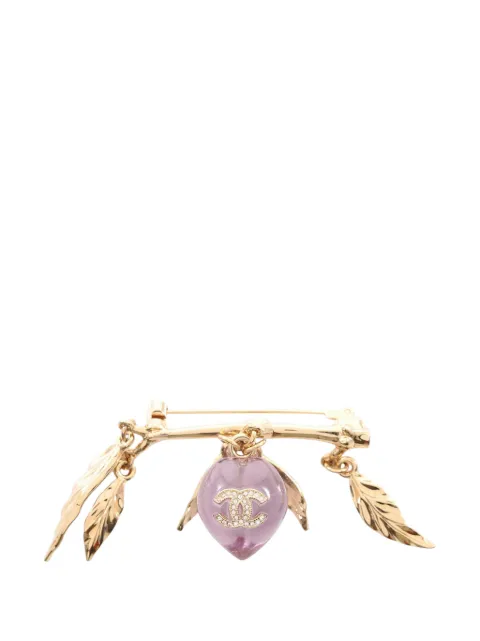 CHANEL Pre-Owned 2025 Gold Plated Resin CC Pendant Branch Brooch costume brooch Purple 3FSOVEOZDQA81JNE