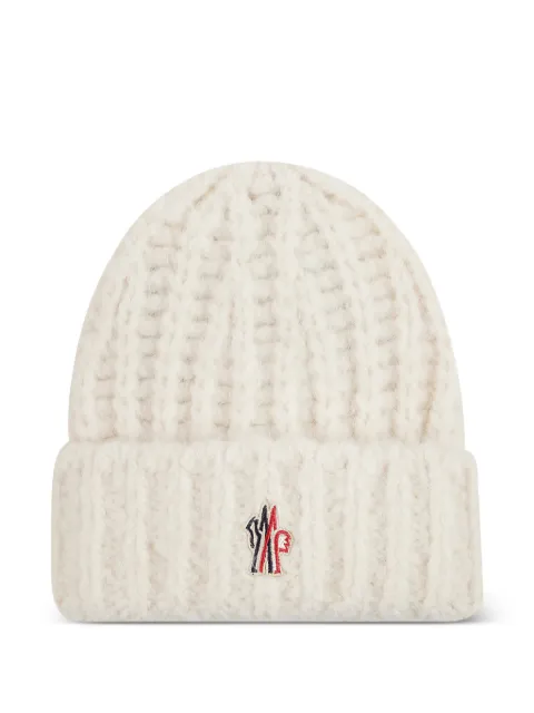 Moncler Grenoble logo-patch beanie hat Neutrals 3B00001WM538