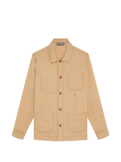 Vilebrequin patch-pocket embroidery overshirt Neutrals CRTCU105