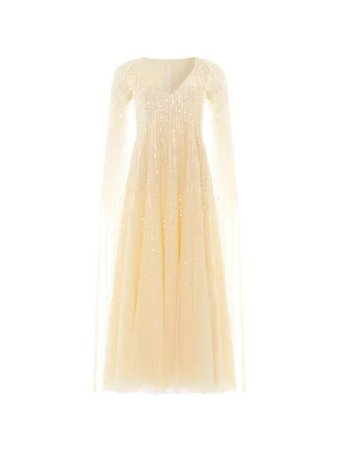 Needle & Thread Moonlight sequined V-neck dress Yellow DGLS30RSS26LST