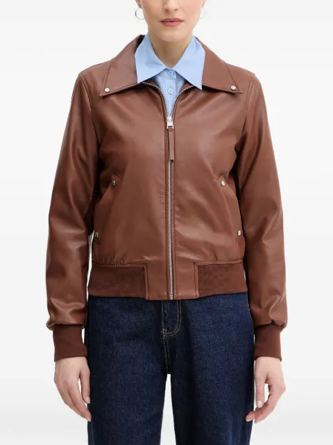 Silvian Heach Eldar zip-up bomber jacket Brown GPP26180GB