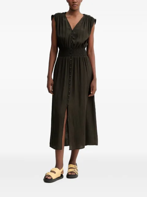Sessùn Galiane V-neck buttoned midi dress Green 26205000
