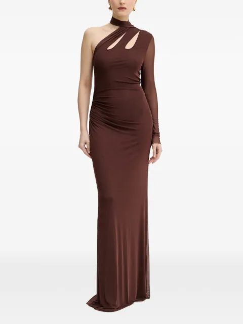 Silvian Heach one-shoulder cutout-detail dress Brown CVP26042VE