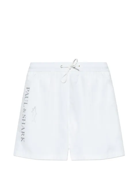 Paul & Shark logo-print swim shorts White 26415007010