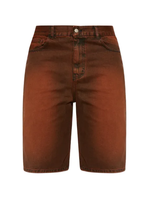 CARNE BOLLENTE lettering-embroidery shorts Brown SS26SH0202