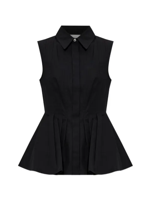 Sportmax pleated sleeveless cotton shirt Black 2612111052600
