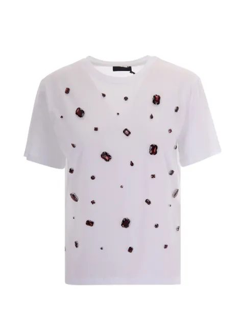 LIU JO gemstone embellished T-shirt White CA6350J630811111