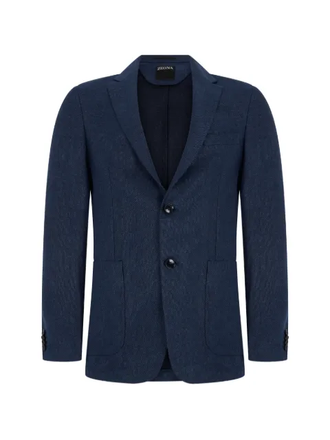 Zegna button patch-pocket blazer Blue 1D7SG0383008A3