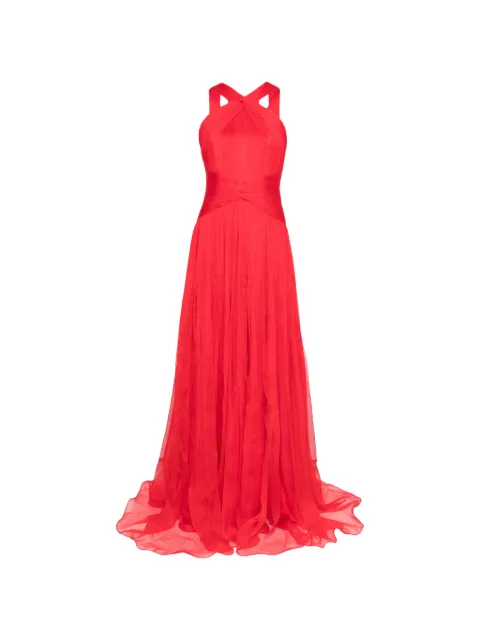 M.Marquise Mayla twisted halterneck maxi dress Red MAYLARED