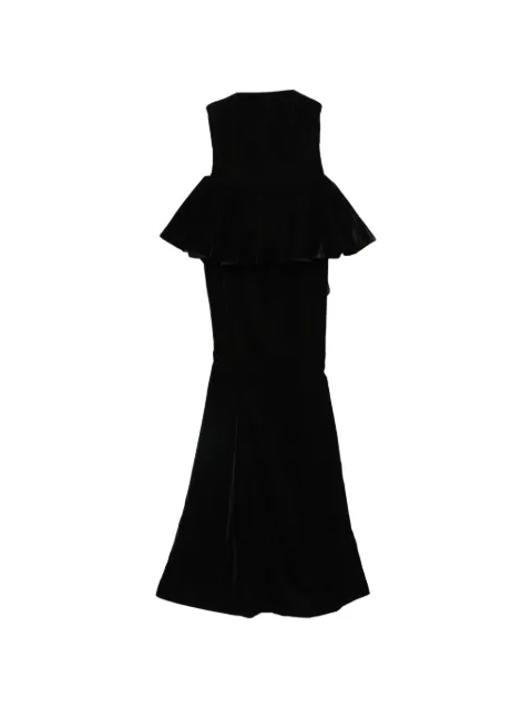 M.Marquise Maria strapless peplum maxi dress Black MIRIABLACK