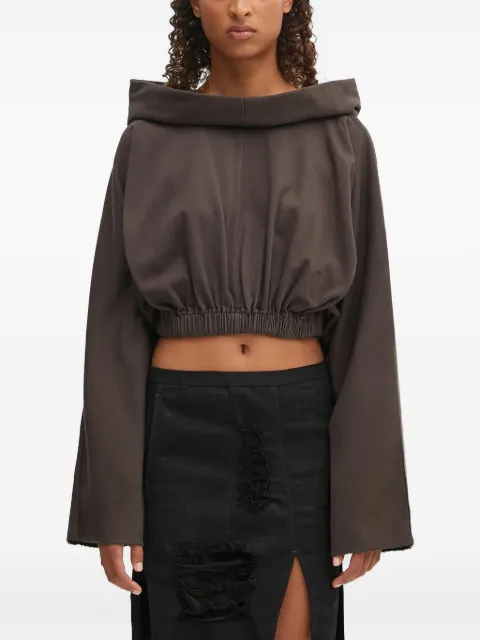 Rick Owens DRKSHDW cropped hoodie Brown DS02E7236RIG