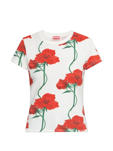 Kenzo floral-print T-shirt White FG52TS2124SK