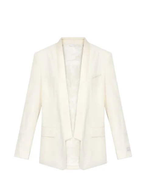 Kenzo logo-patch shawl-lapels blazer Neutrals FG52VE2839TF