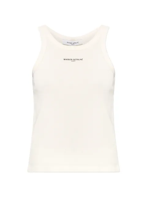 Maison Kitsuné logo-detail tank top Neutrals QW00600KA0033