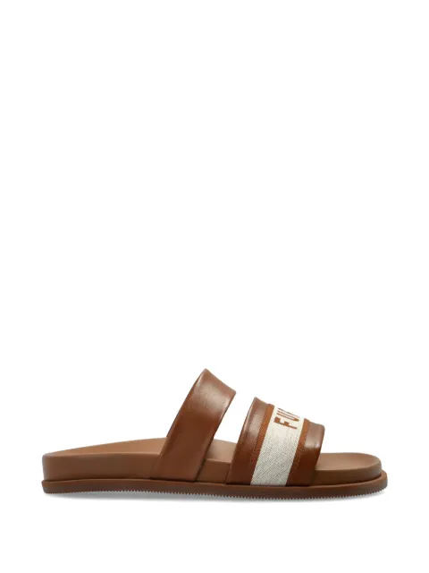 Furla logo stripe sandals Brown YL11TIDBX0070