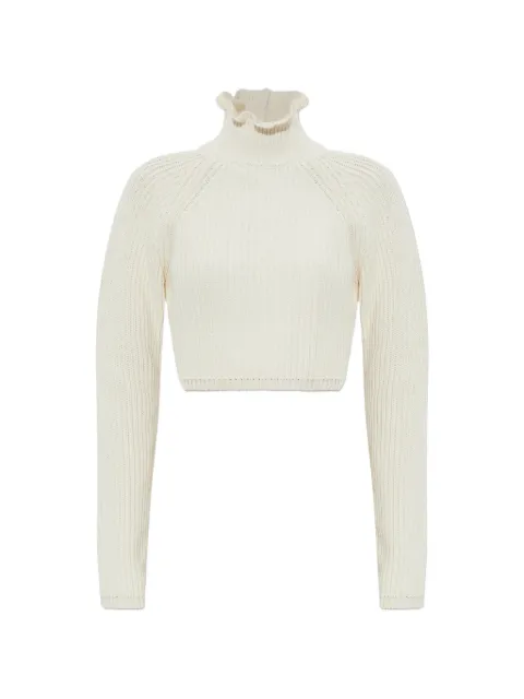 Max Mara ruffled-neck sweater Neutrals 2611361333600
