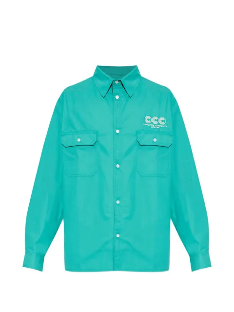 Willy Chavarria front-pocket logo shirt Green WCSHT0053