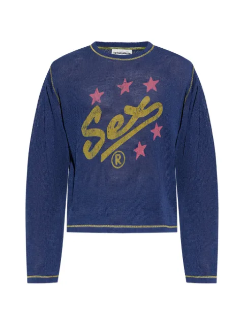 CARNE BOLLENTE Spell It Out sweater Blue SS26LKN0101