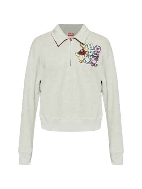 Kenzo rabbit-motif zip sweater Grey FG55SW5064MQ