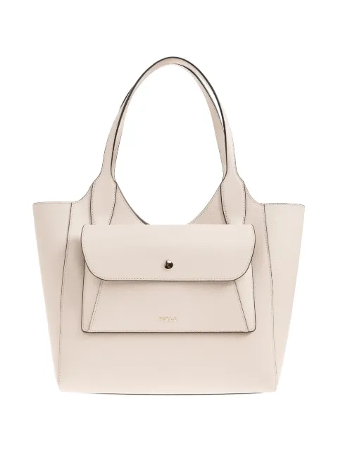 Furla small Lea flap leather tote bag Neutrals WB02036ARE000
