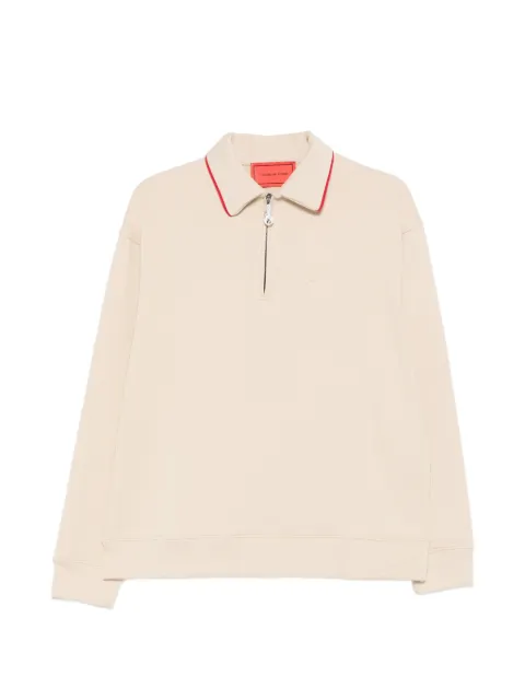 Vision Of Super zip-up collared polo shirt Neutrals VS081PZ