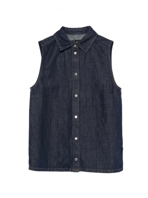7 For All Mankind snap-button sleeveless shirt Blue 7U7U0U03