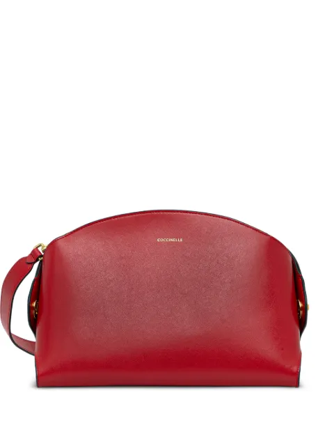 Coccinelle logo-print calf leather shoulder bag Red E1U7K120101