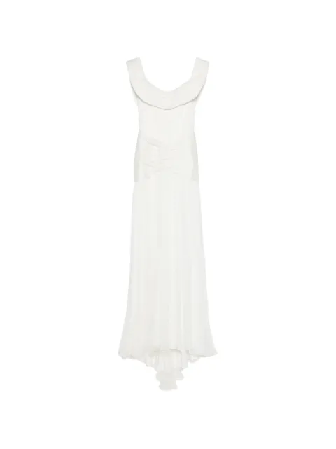 M.Marquise Elva draped maxi dress Neutrals ELVAIVORY