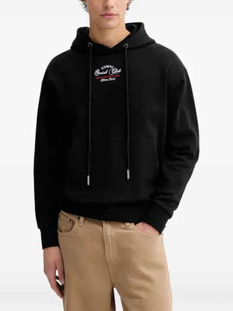 Iceberg Social Club logo-print hoodie Black E062630A