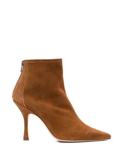 Anna F. pointed zip boots Brown 9502B